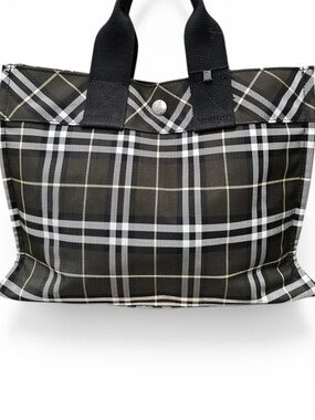 Burberry Plaid Nylon Tote Black Nova Check Mini Shopper NWOT